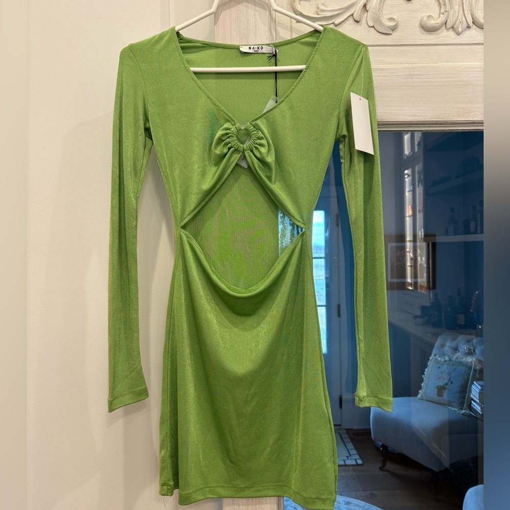 Elegant Green Long Sleeve Coverup